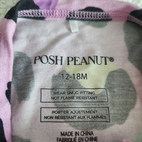 Posh Peanut Leopard Print Zippered Bamboo Pajamas 12-18M - Picture 3 of 4